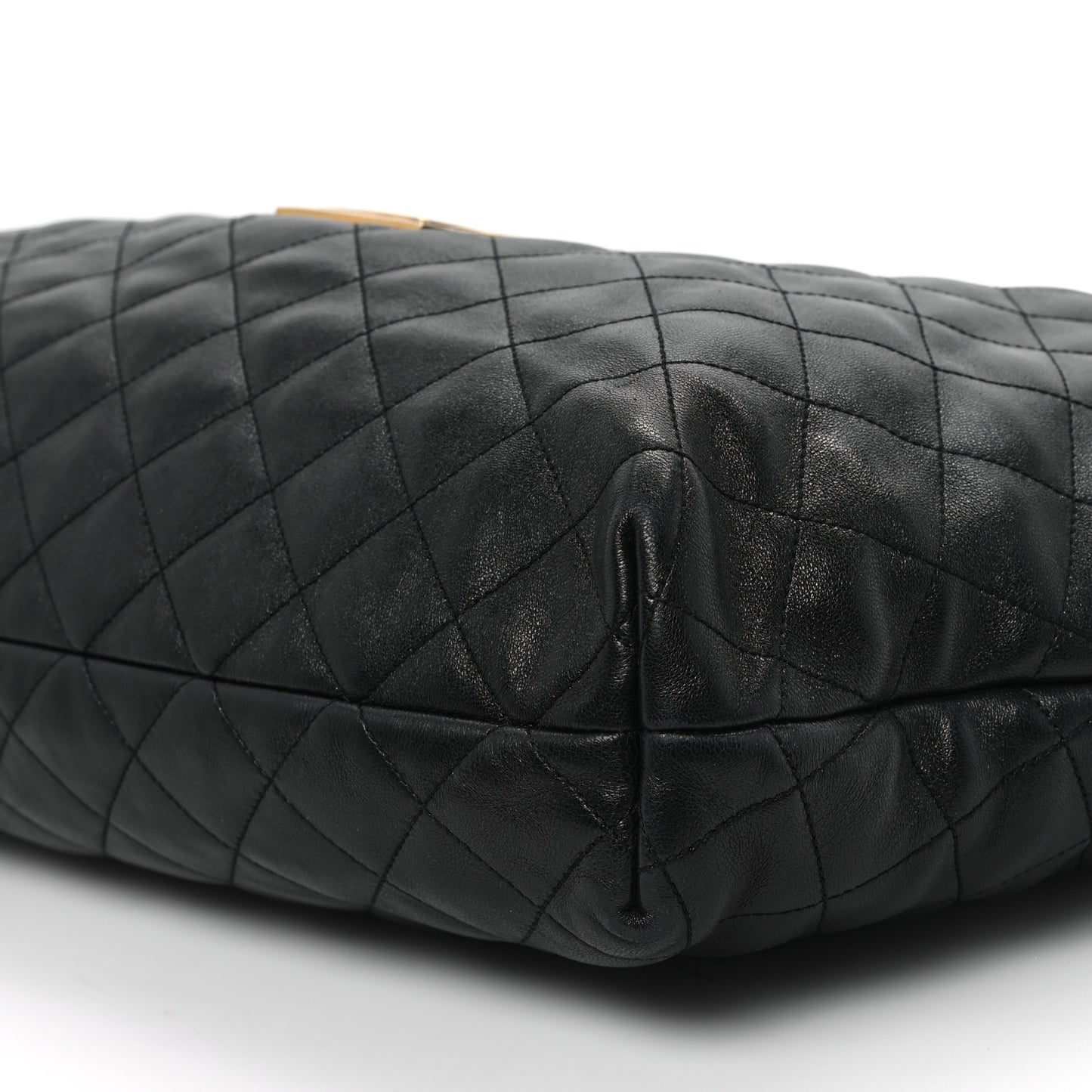 Lambskin Quilted Maxi Icare Shopping Tote Black