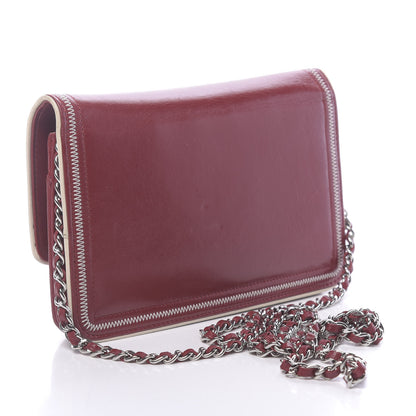 Chanel Lambskin Mademoiselle Wallet On Chain WOC Dark Red 3 of 16