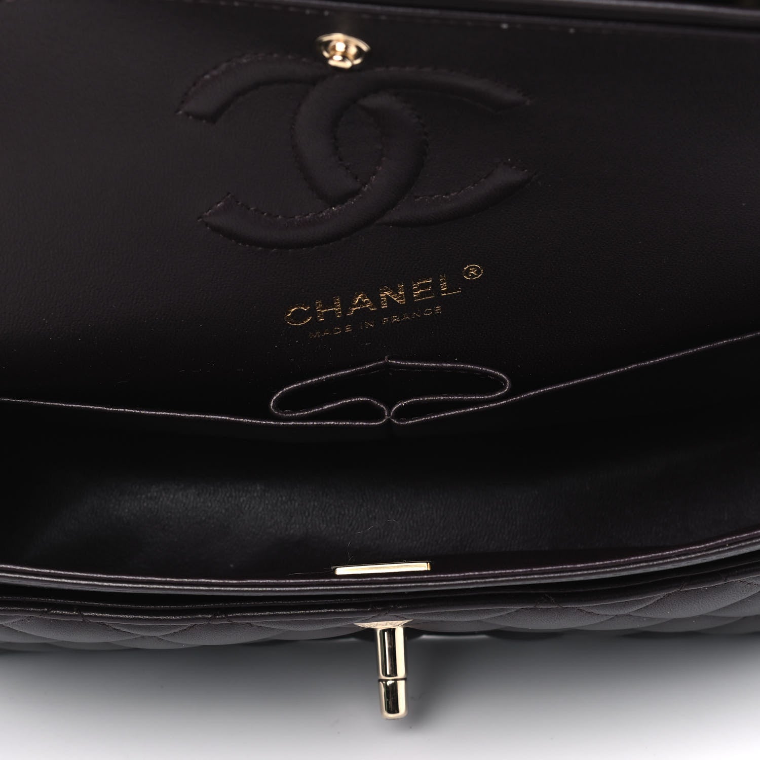 Chanel Lambskin Quilted Small Double Flap Dark Brown 4 of 4