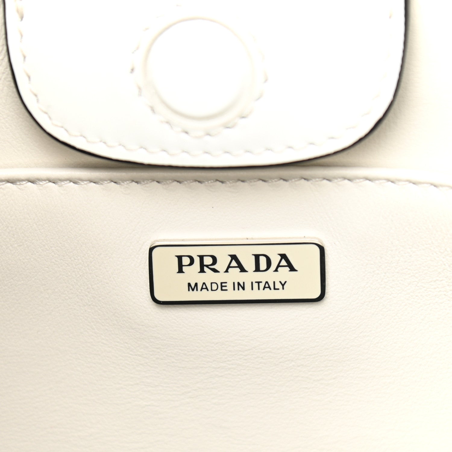 Prada Spazzolato Cleo Adjustable Strap Shoulder Bag White Black 5 of 8