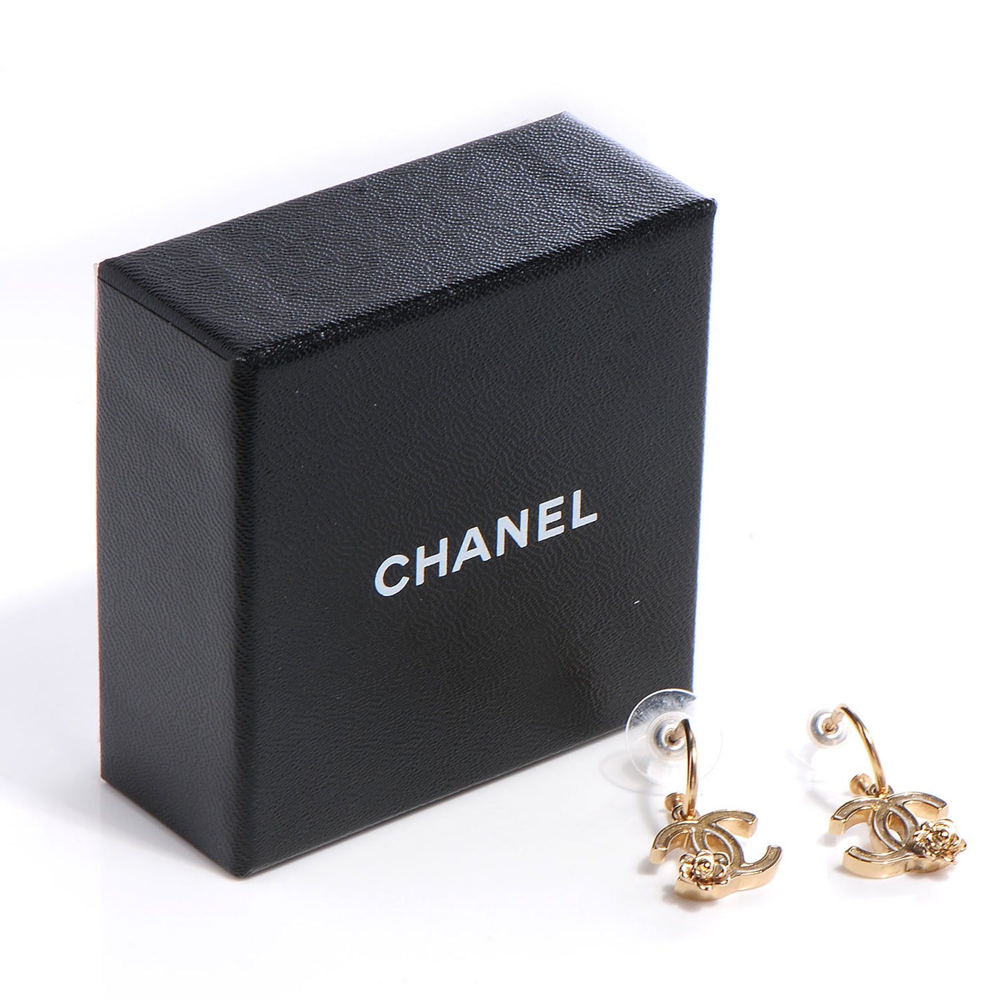 Glitter CC Camellia Earrings Gold