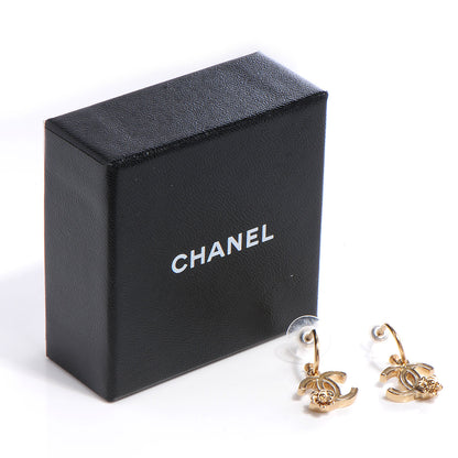 Chanel Glitter CC Camellia Earrings Gold 5 of 5