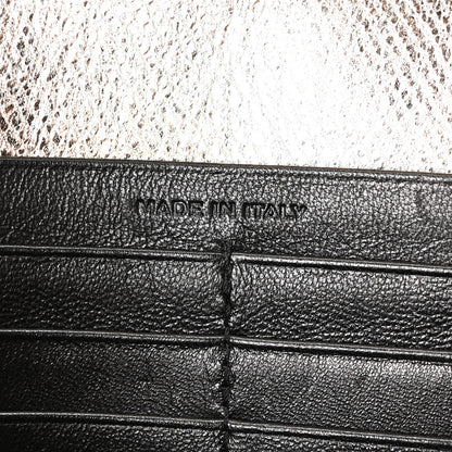 Saint Laurent Metallic Calfskin Tri-Quilt Monogram Envelope Chain Wallet Grey Oro 6 of 10