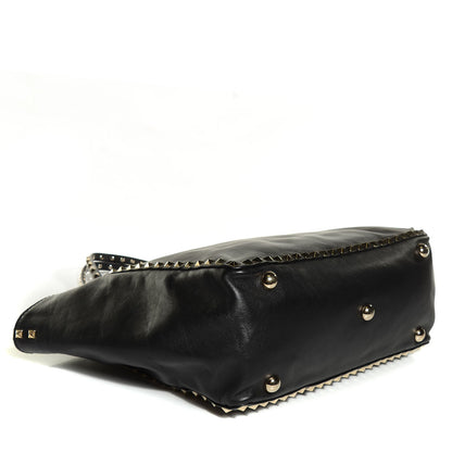 Valentino Garavani Vitello Medium Rockstud Tote Black 4 of 8