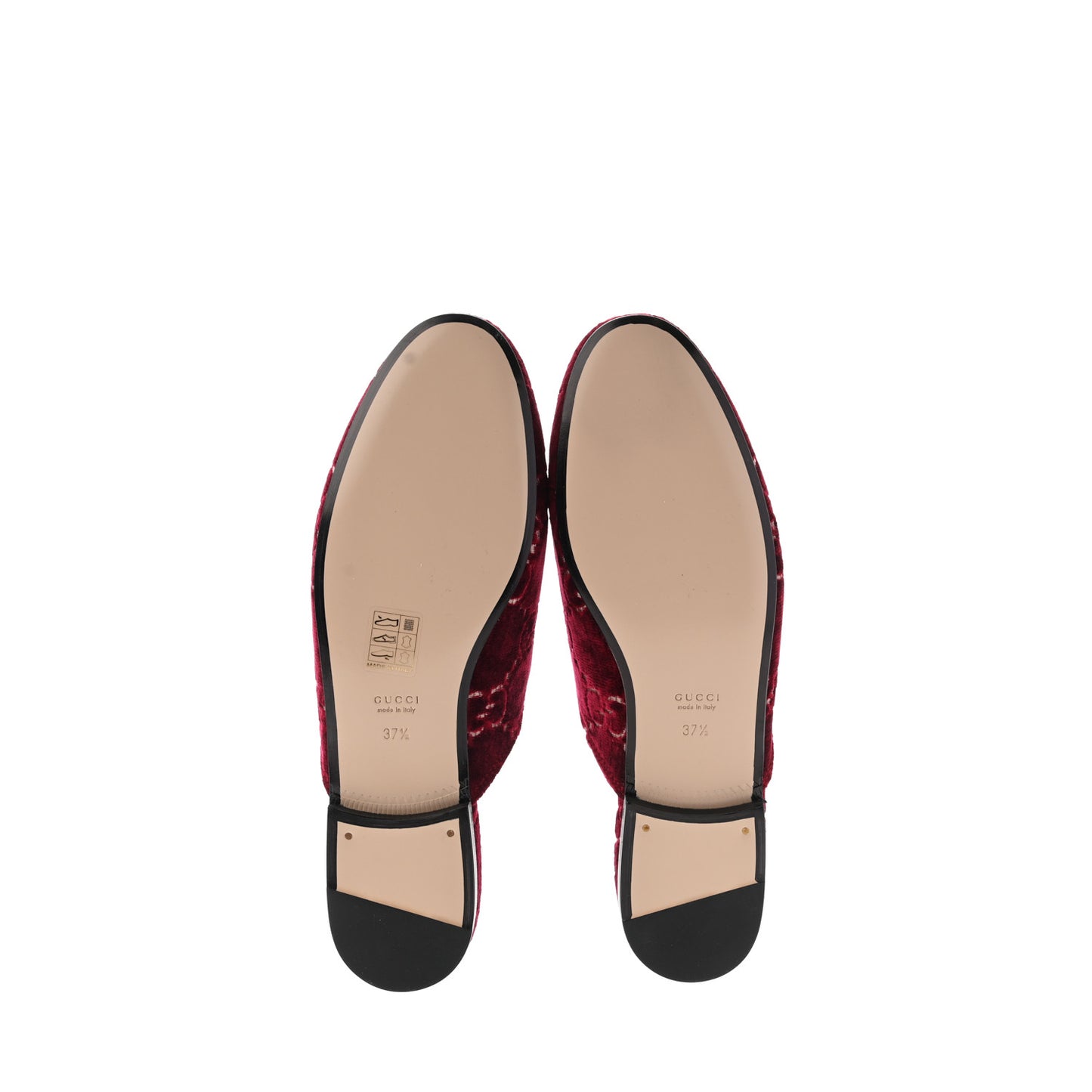 Velvet GG Monogram Womens Princetown Slippers 37.5 Red Cipria