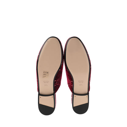 Gucci Velvet GG Monogram Womens Princetown Slippers 37.5 Red Cipria 5 of 8
