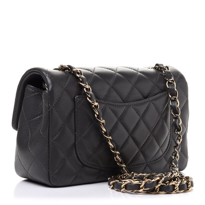 Chanel Lambskin Quilted Mini Rectangular Flap Dark Grey 2 of 11