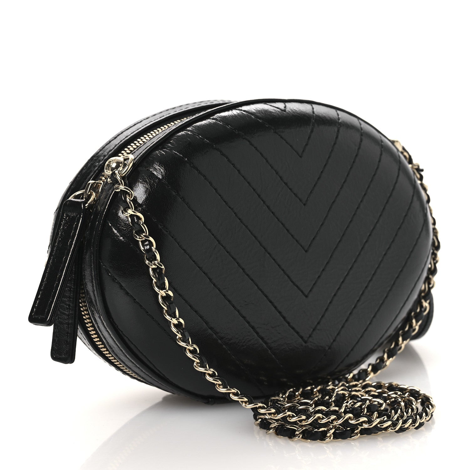 Chanel Lambskin Embroidered Chevron Quilted La Pausa Tassel Clutch Black 3 of 10