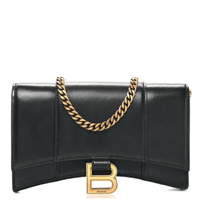 Balenciaga Shiny Box Calfskin Hourglass Chain Bag Black 1 of 12