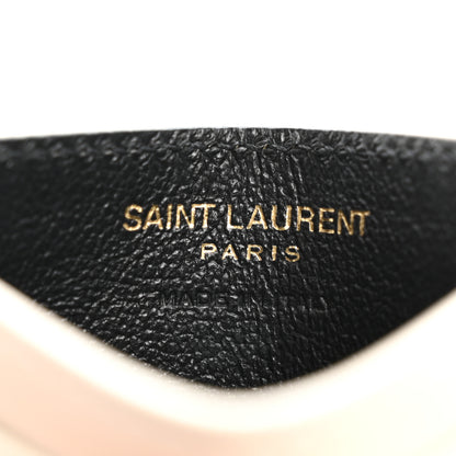 Saint Laurent Lambskin Matelasse Chevron Monogram Credit Card Case Crema Soft 6 of 8