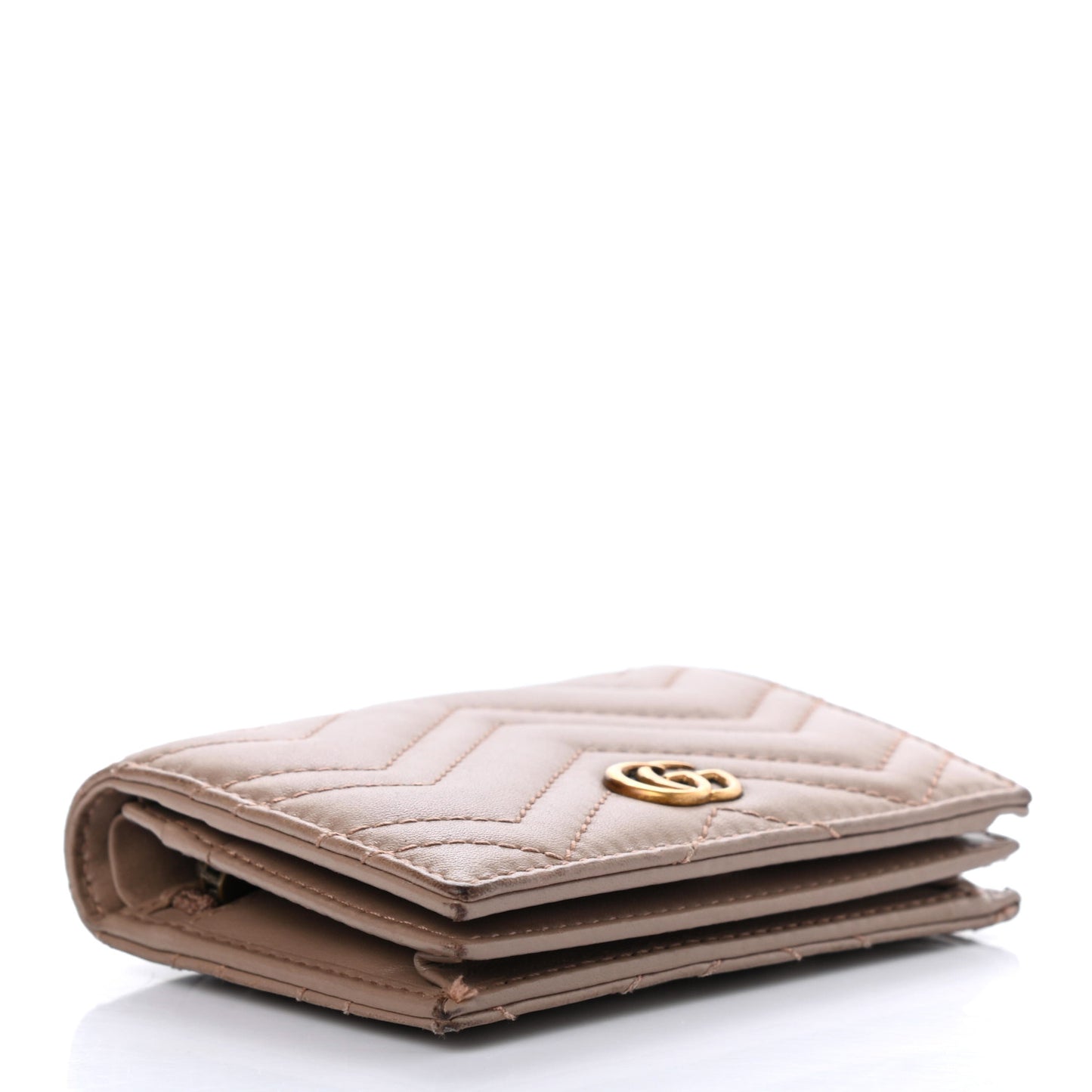 Calfskin Matelasse GG Marmont Card Case Wallet Porcelain Rose