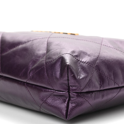 Chanel Metallic Calfskin Quilted Small Chanel 22 Purple 10 of 10