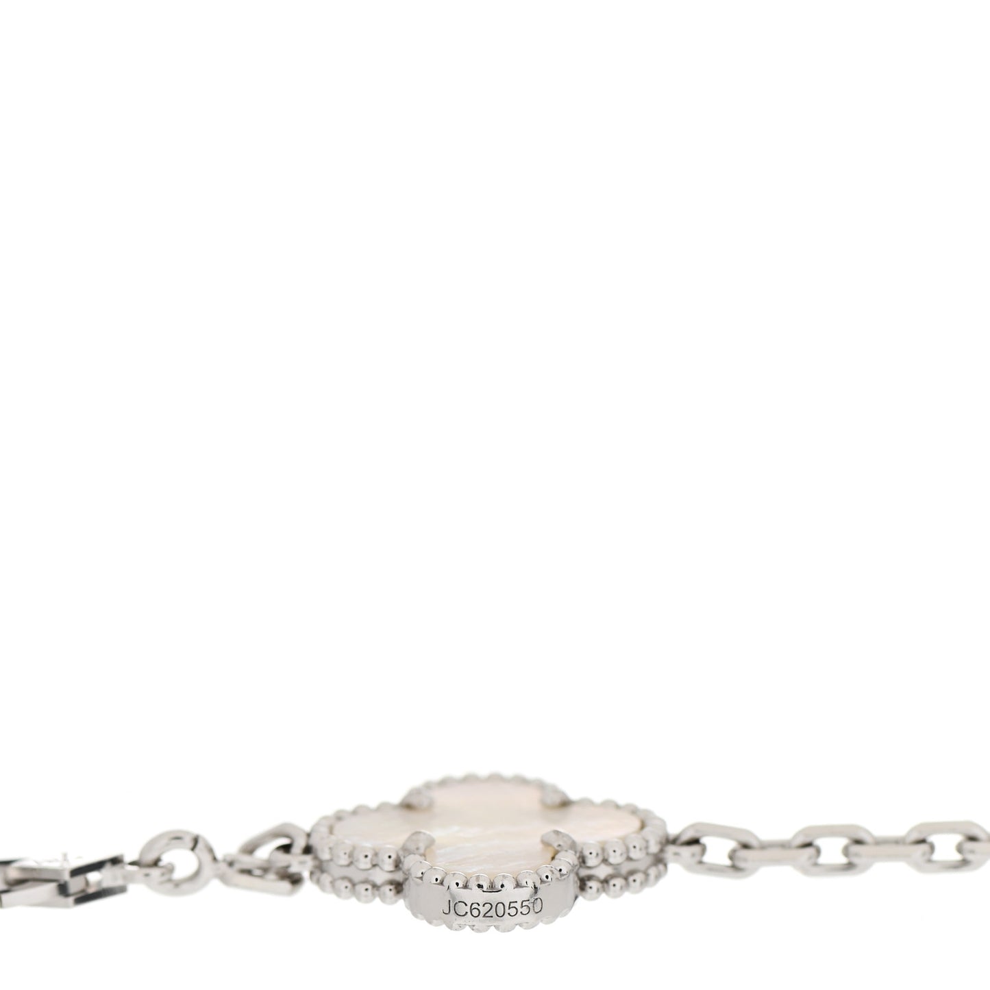 18K White Gold Mother of Pearl 5 Motifs Vintage Alhambra Bracelet