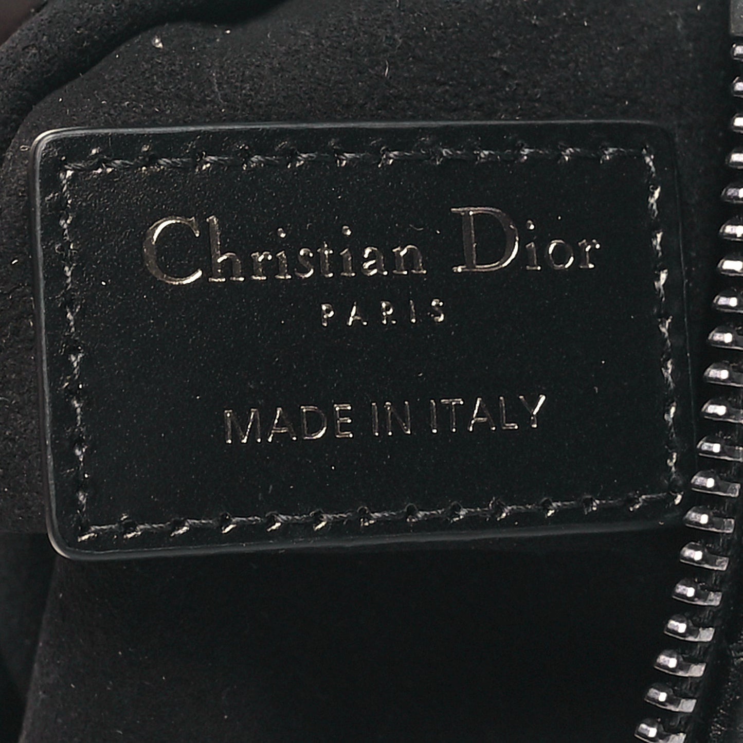 Calfskin Macrocannage Mini Dior Caro Tulip Bag Black