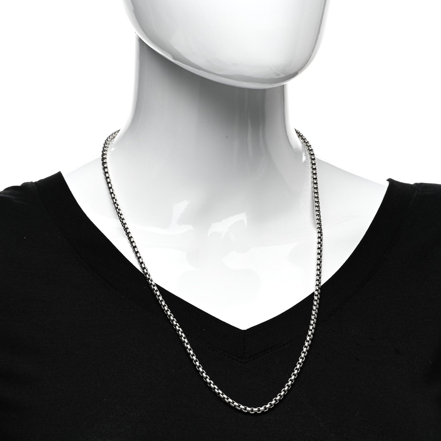 Sterling Silver 3.6mm Medium Box Chain Necklace 24"