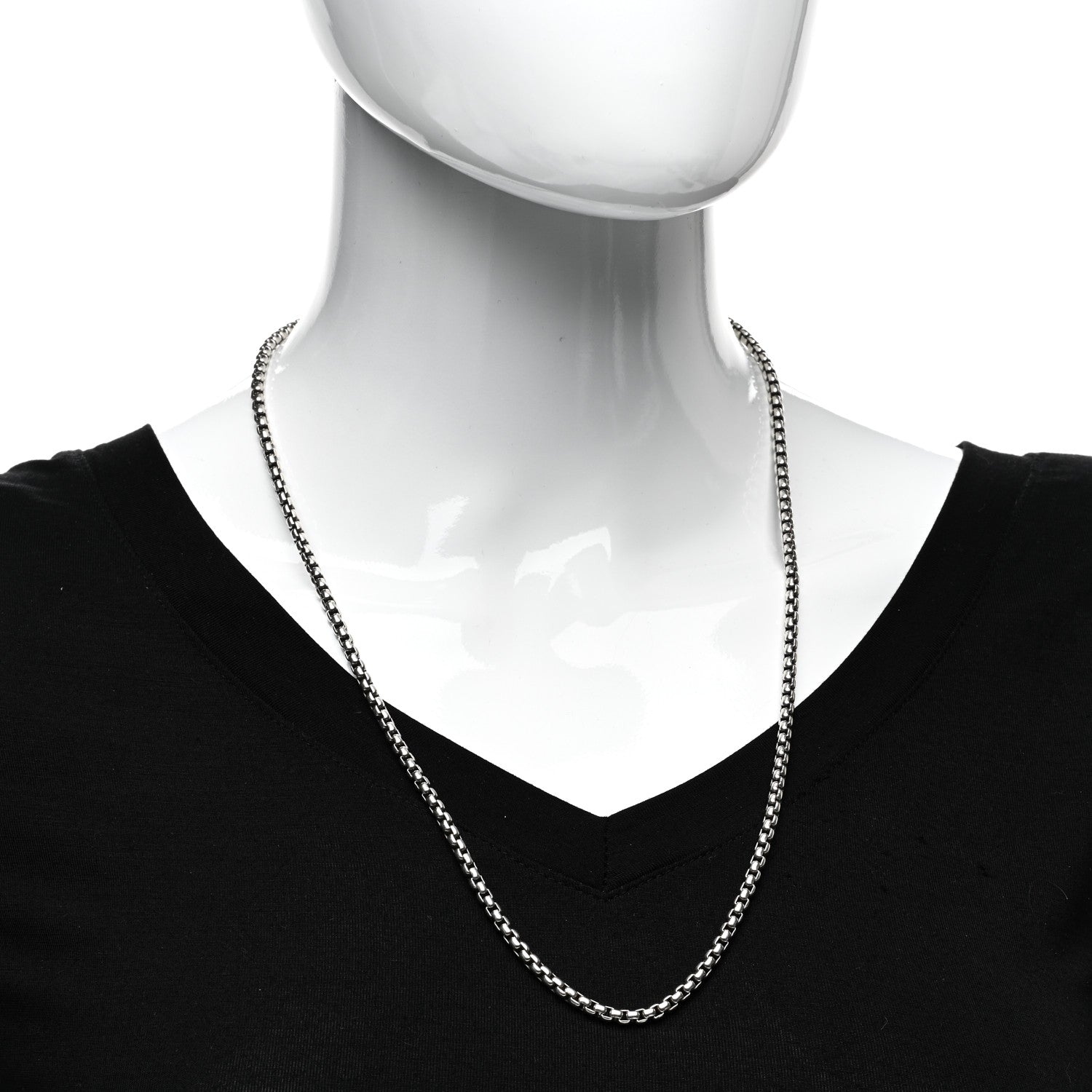 David Yurman Sterling Silver 3.6mm Medium Box Chain Necklace 24" 2 of 4