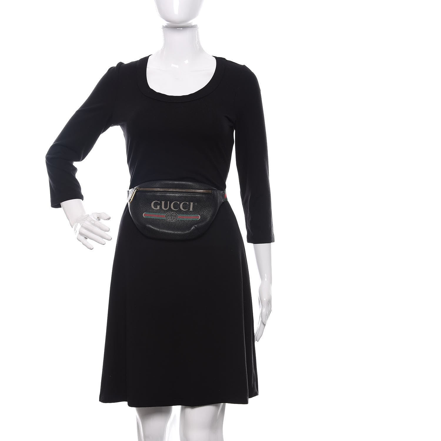 Gucci Grained Calfskin Small Logo Belt Bag Black 2 of 11