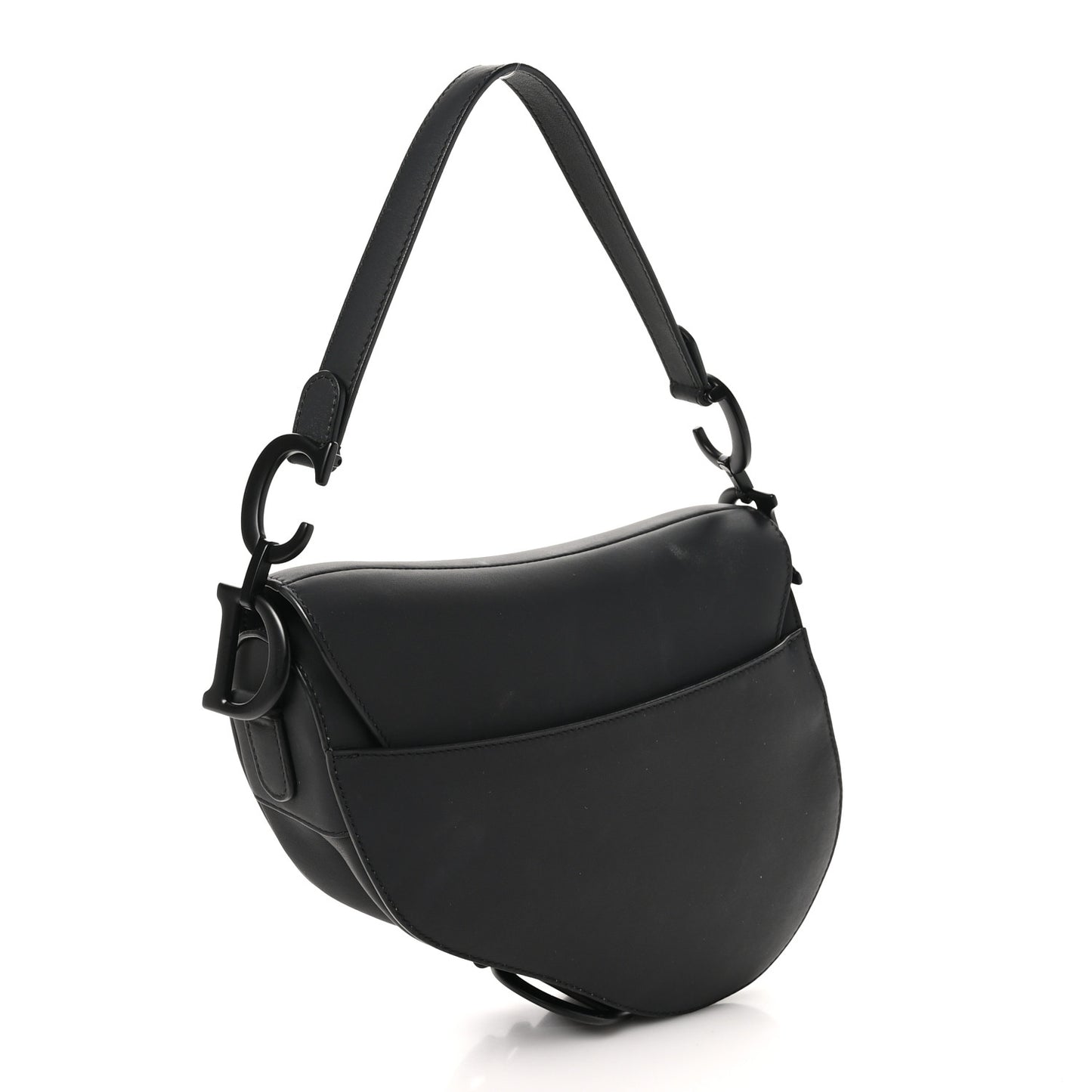 Ultra Matte Calfskin Saddle Bag Black