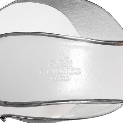 Hermes Laminated Calfskin Night 70 Slingback Sandals 40 Silver 7 of 7