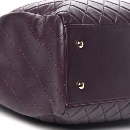 Chanel Lambskin Quilted Large Drawstring Shoulder Bag Dark Purple 8 of 10