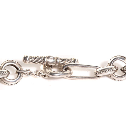 David Yurman Sterling Silver 18K Gold Carnelian Garnet Pearl Cable Charms Necklace 6 of 6