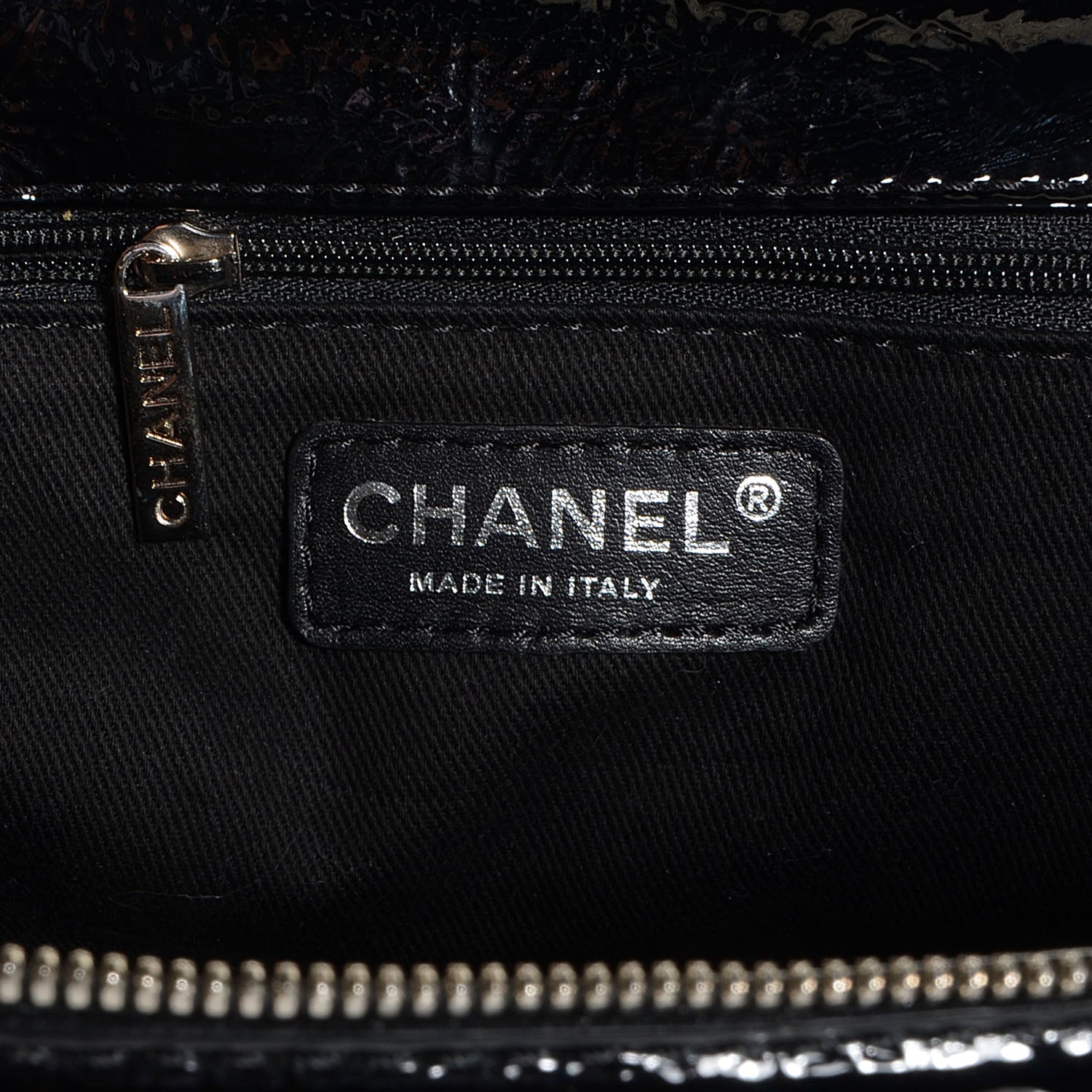 Chanel Distressed Patent Leather Studded Train Case Black 6 of 7