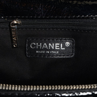 Chanel Distressed Patent Leather Studded Train Case Black 6 of 7