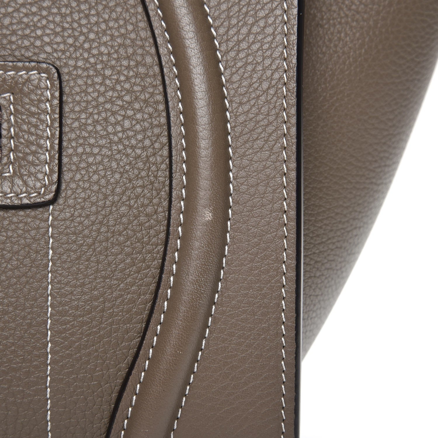 Celine Drummed Calfskin Micro Luggage Souris 9 of 10