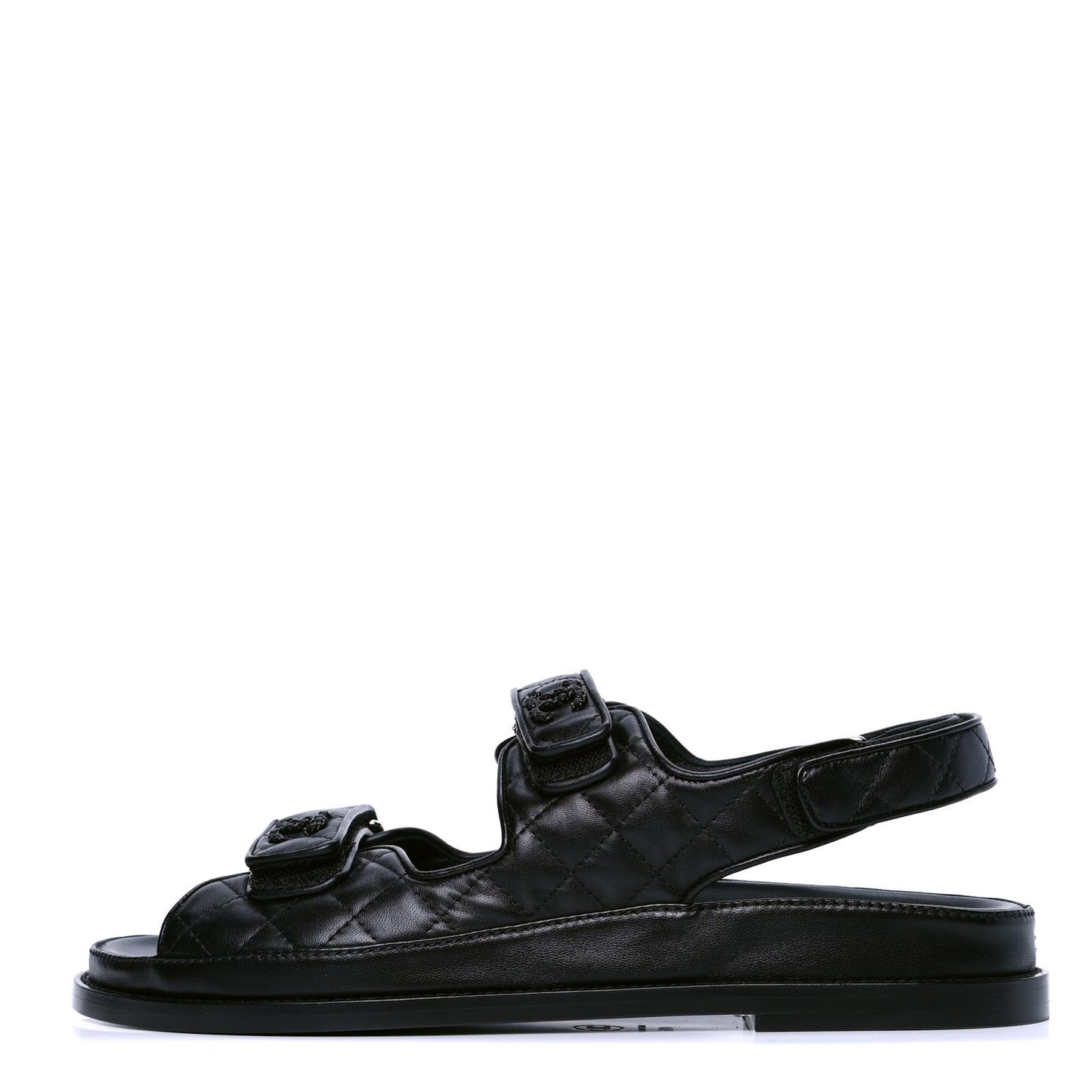 Lambskin Velcro Dad Sandals 41.5 Black