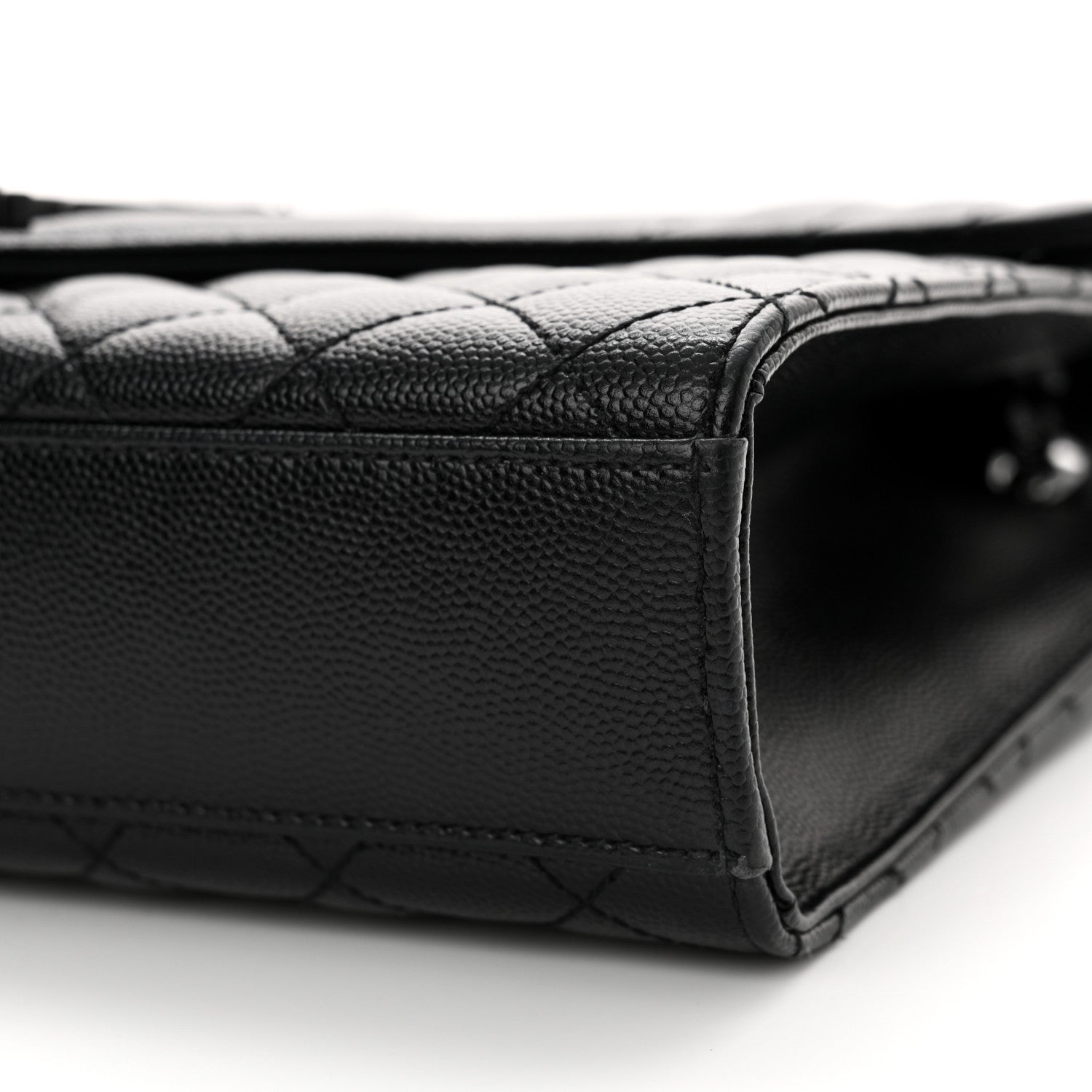 Saint Laurent Grain De Poudre Textured Mixed Matelasse Triquilt Medium Monogram Monochrome Satchel Black 10 of 14