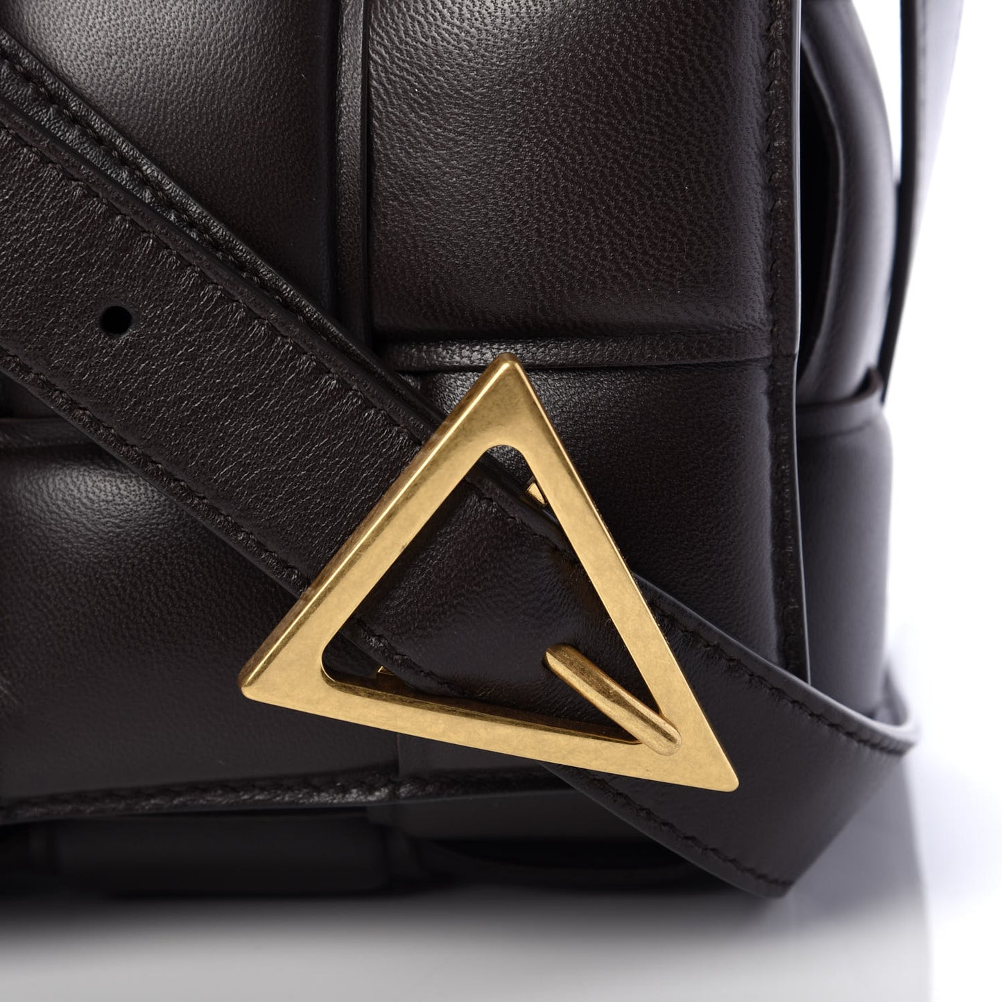 Nappa Maxi Intreccio Padded Cassette Crossbody Bag Fondente