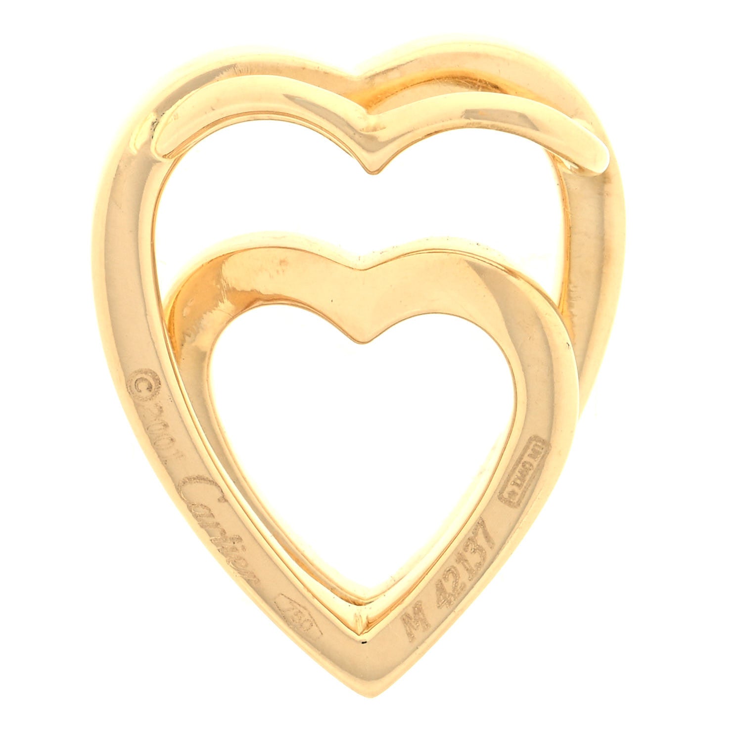 Cartier 18K Yellow Gold Double Heart Pendant 3 of 3