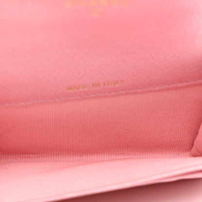 Chanel Cloudy Pearly Goatskin Quilted Flap Card Holder Wallet Light Pink 5 of 8