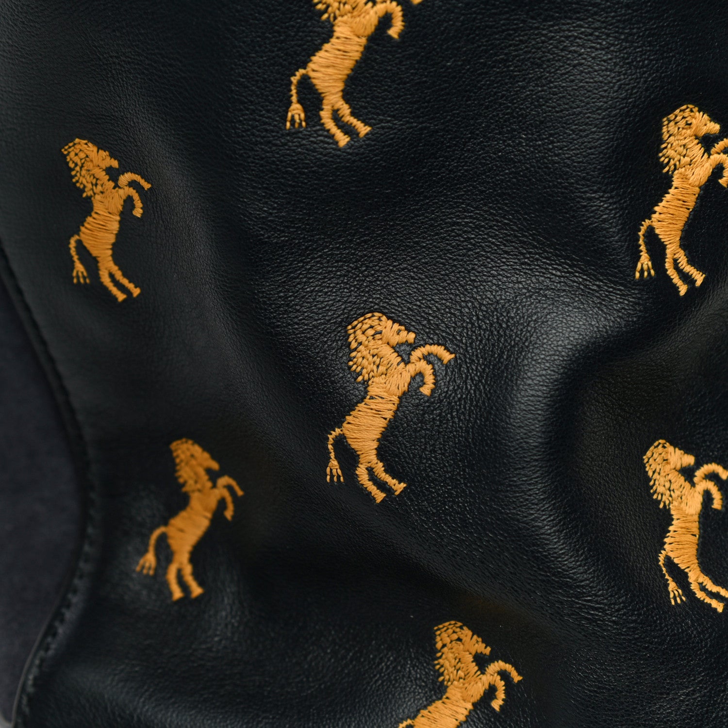 Chloe Smooth Calfskin Little Horses Embroidered Tao Zipped Tote Full Blue 13 of 13