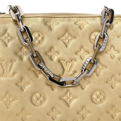 Louis Vuitton Lambskin Embossed Monogram Coussin PM Gold 9 of 11