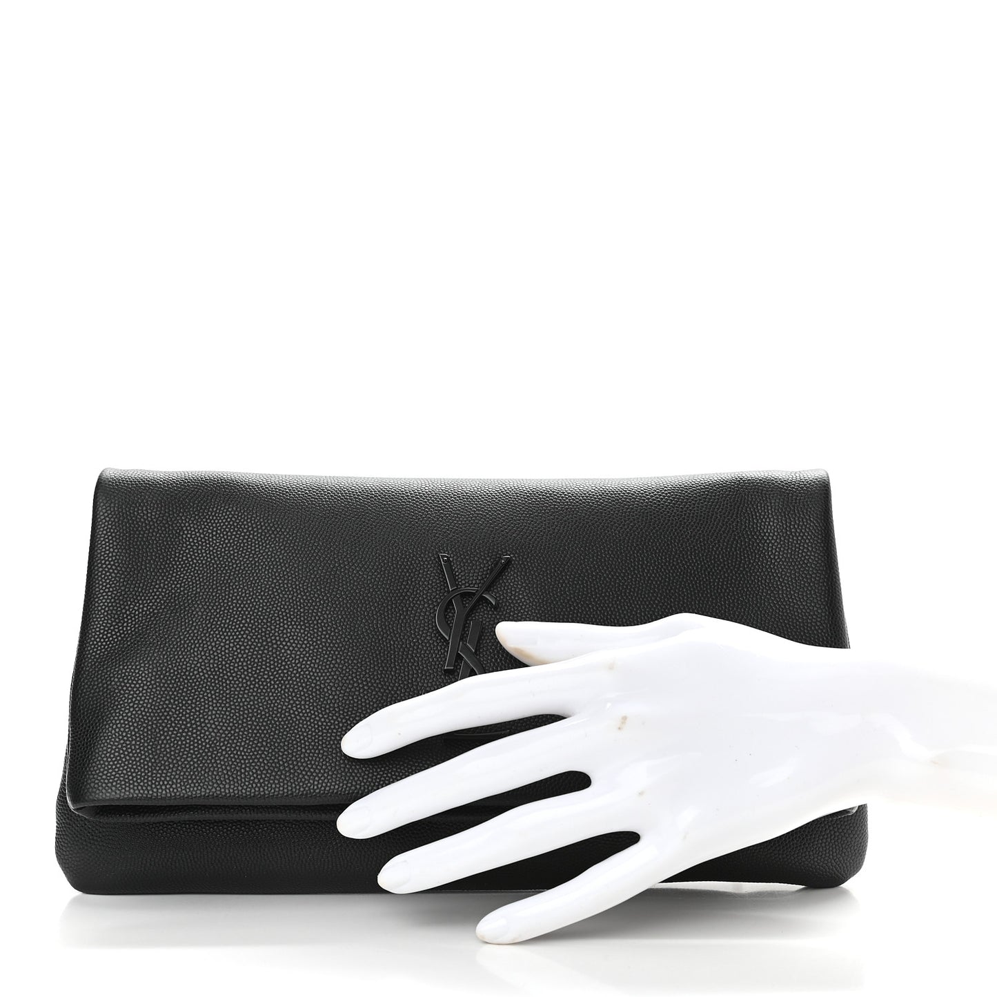 Grain De Poudre West Hollywood Monogram Fold Over Clutch Black
