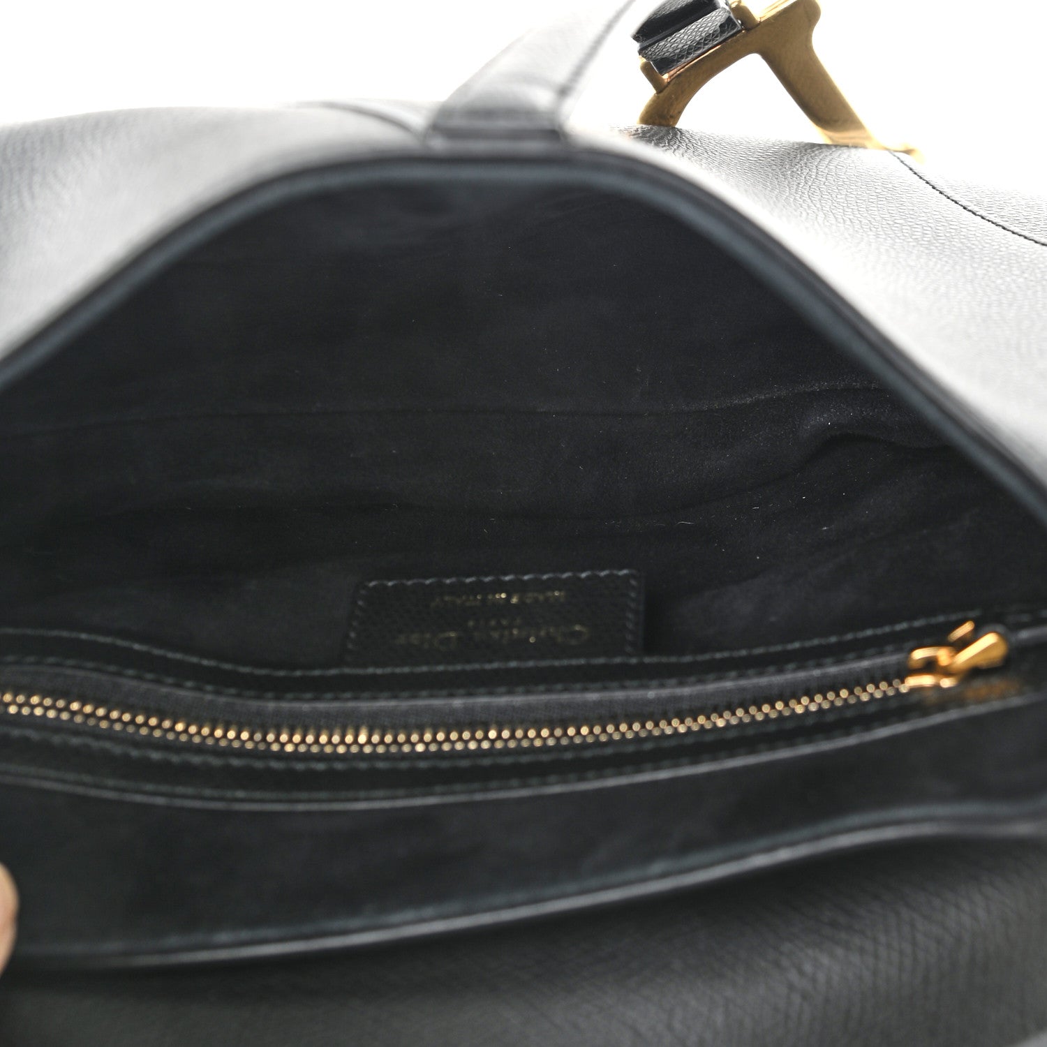 Christian Dior Grained Calfskin Saddle Bag Black 5 of 11