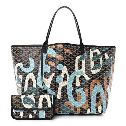 Goyard Goyardine Saint Louis Lettres Camouflage GM Black Blue 1 of 12