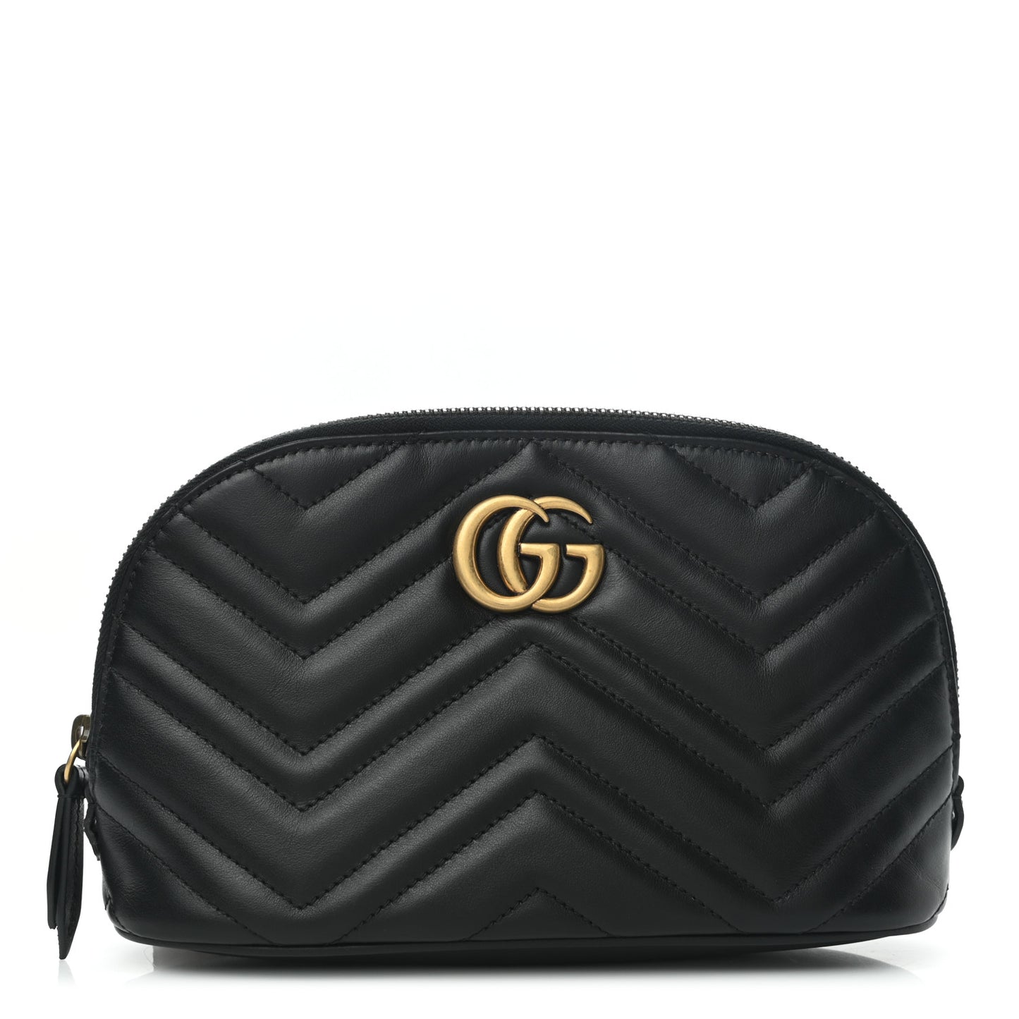 Calfskin Matelasse Large GG Marmont Pouch Cosmetic Case Black