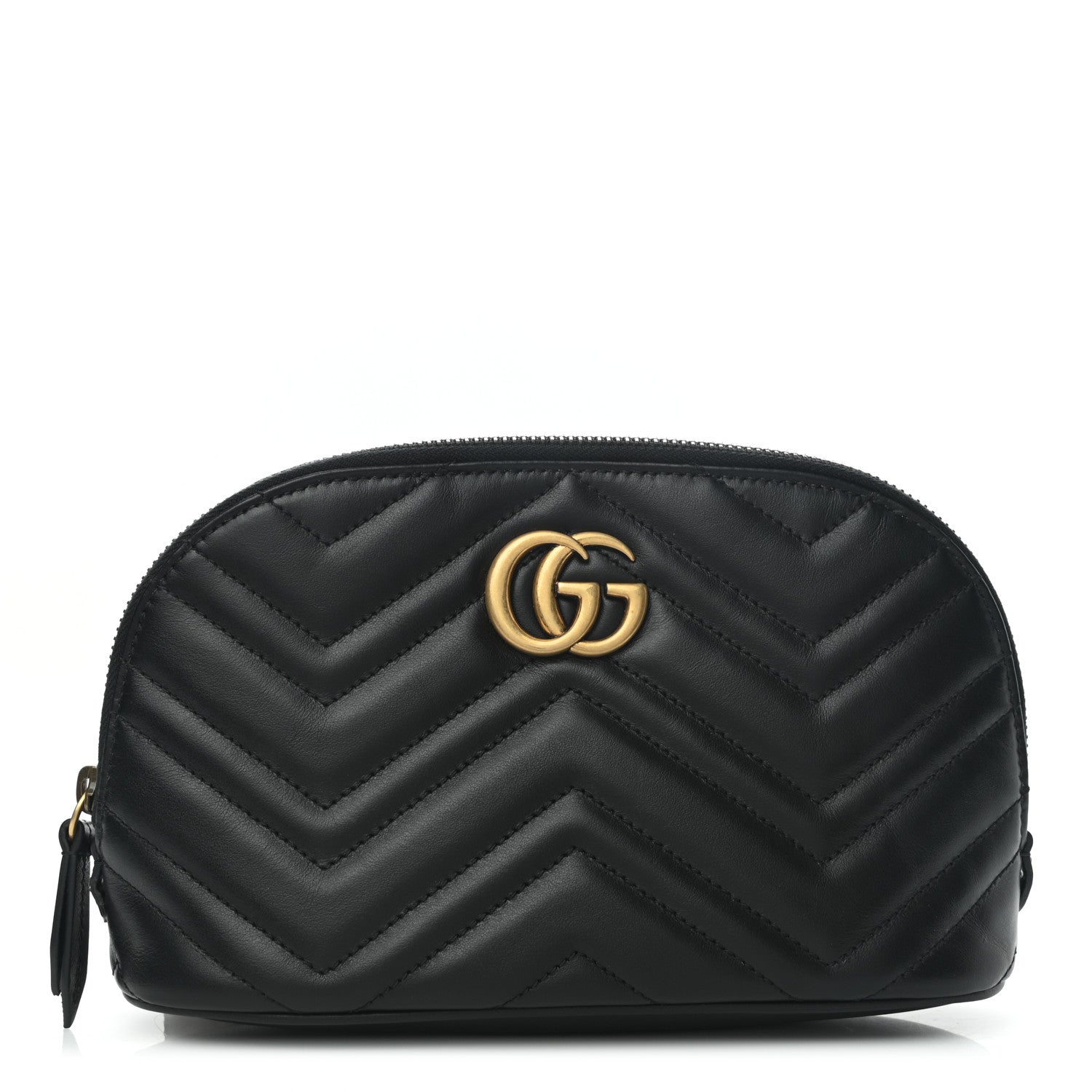 Gucci Calfskin Matelasse Large GG Marmont Pouch Cosmetic Case Black 1 of 6