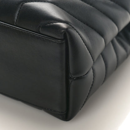 Saint Laurent Calfskin Y Quilted Monogram Small Loulou Chain Satchel Black 8 of 11