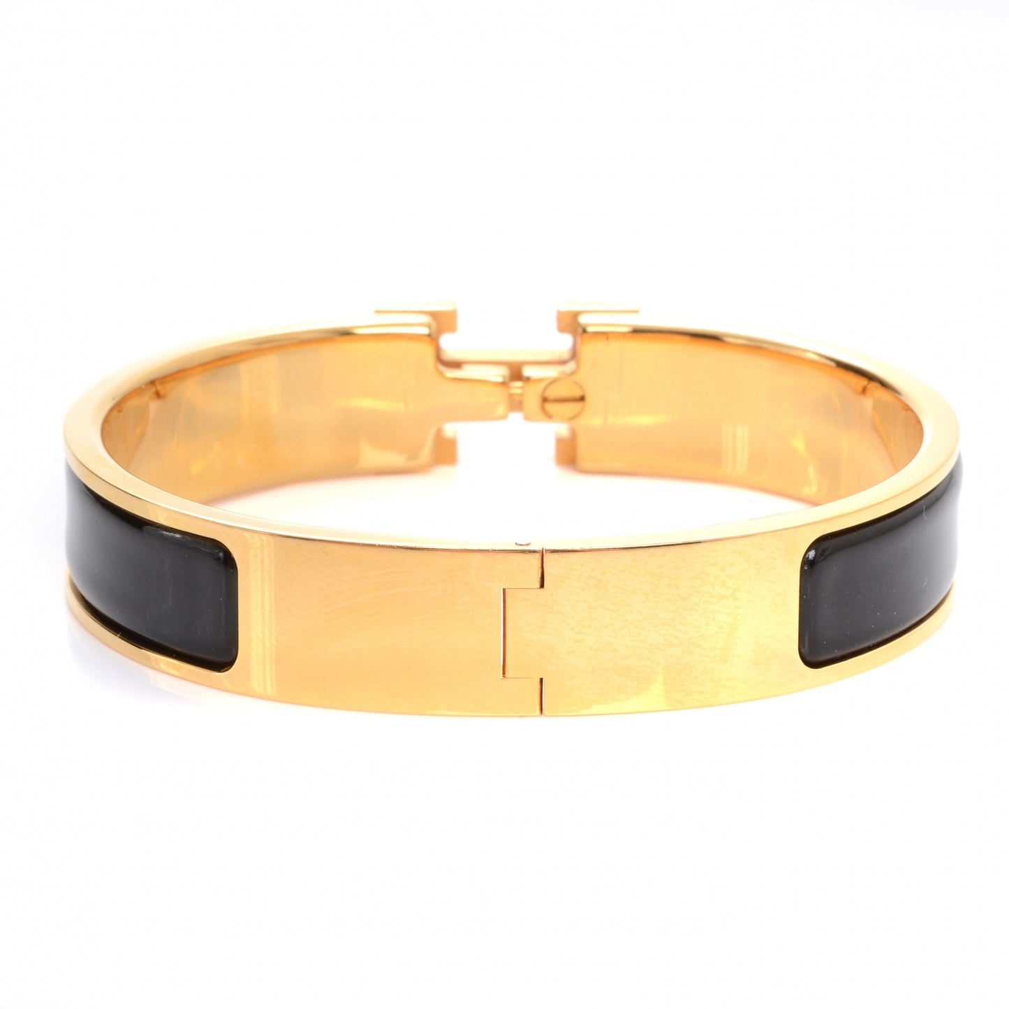 Enamel Narrow Clic Clac H Bracelet PM Black