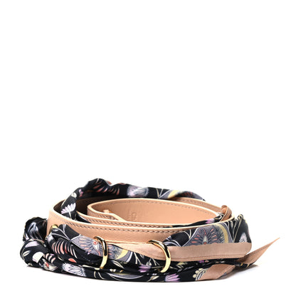Chloe Calfskin Silk Floral Scarf Strap Tan 2 of 3