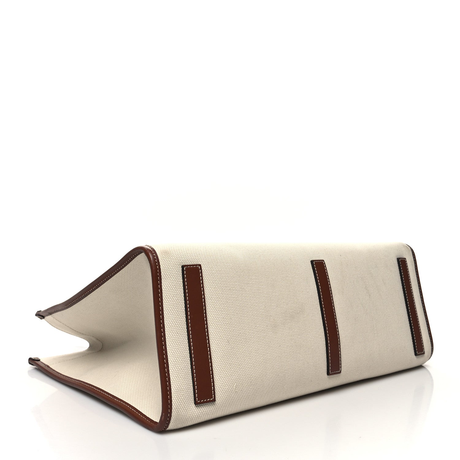 Burberry Canvas Smooth Calfskin Medium Two Tone Freya Tote Brown 4 of 15