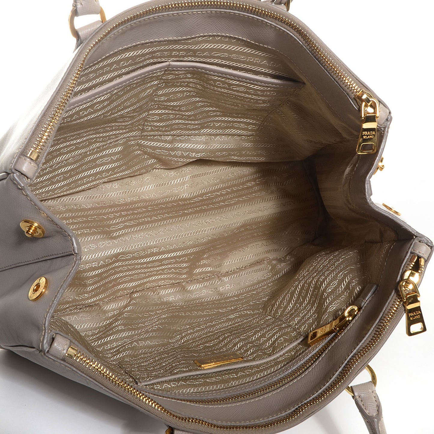 Saffiano Lux Large Double Zip Tote Pomice