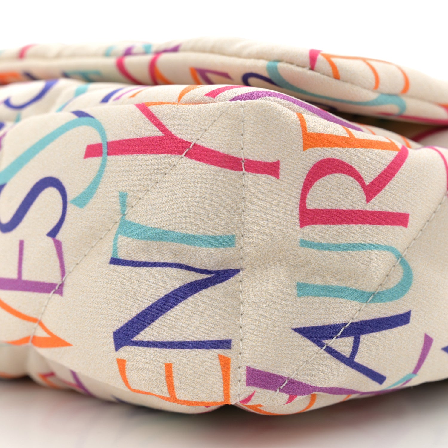 Saint Laurent Silk Carre Rive Gauche Print Patchwork Monogram Medium Jamie Multicolor White 10 of 10