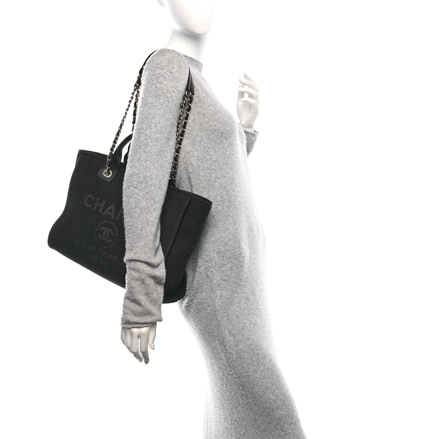 Chanel Mixed Fibers Small Deauville Tote Black 2 of 11
