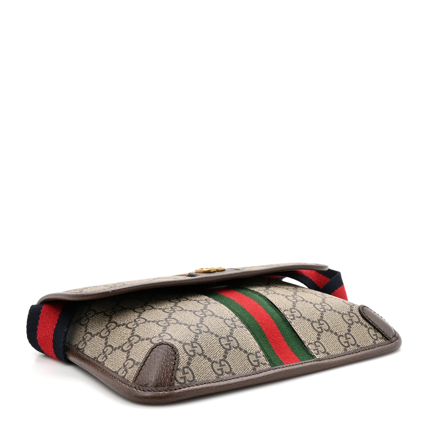 GG Supreme Monogram Web Small Ophidia Belt Bag Brown