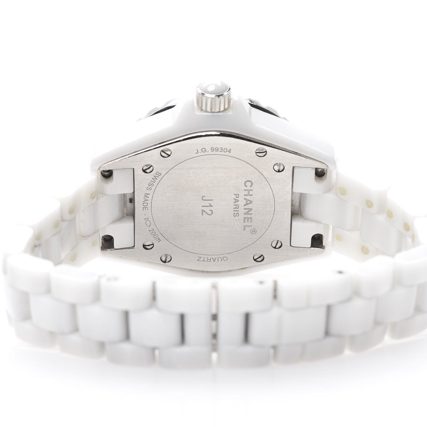 Stainless Steel Ceramic Diamond 33mm J12 Quartz Watch White