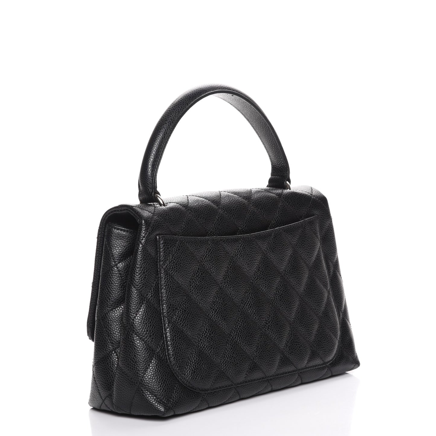 Caviar Quilted Medium Kelly Flap Black